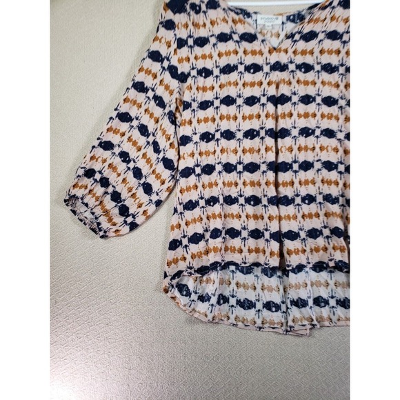 Studio B By Bobeau Top Womens XL Multicolour 100% Rayon Balloon Sleeve Blouse - Picture 3 of 10